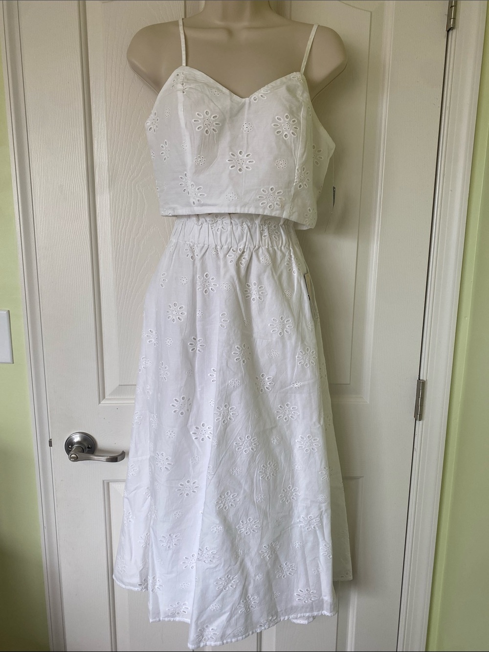 Universal Thread White Eyelet A-Line Midi Skirt Set